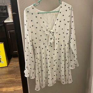 Flowy Chiffon Polka Dot Dress